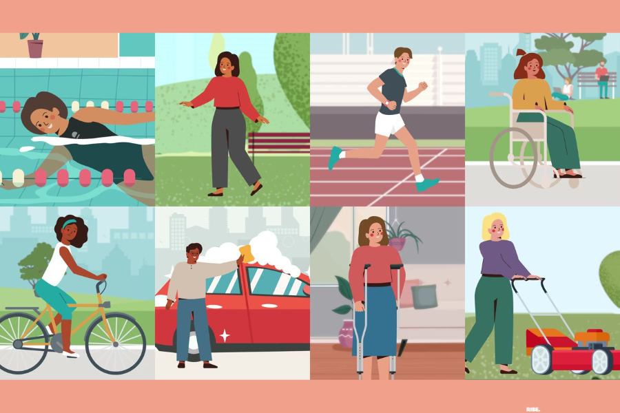 Examples of people doing different physical activities